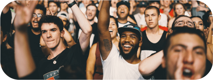 Group of people in a music festival